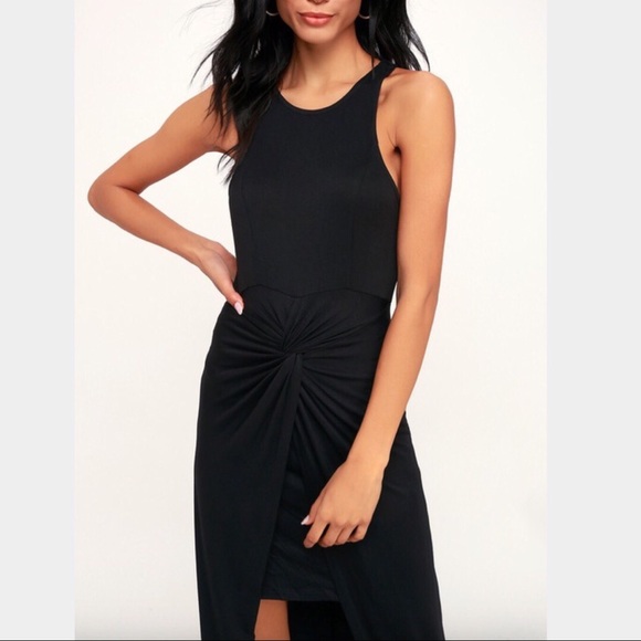 Twist Come True Hi-Lo Dress in Black - Picture 4 of 8